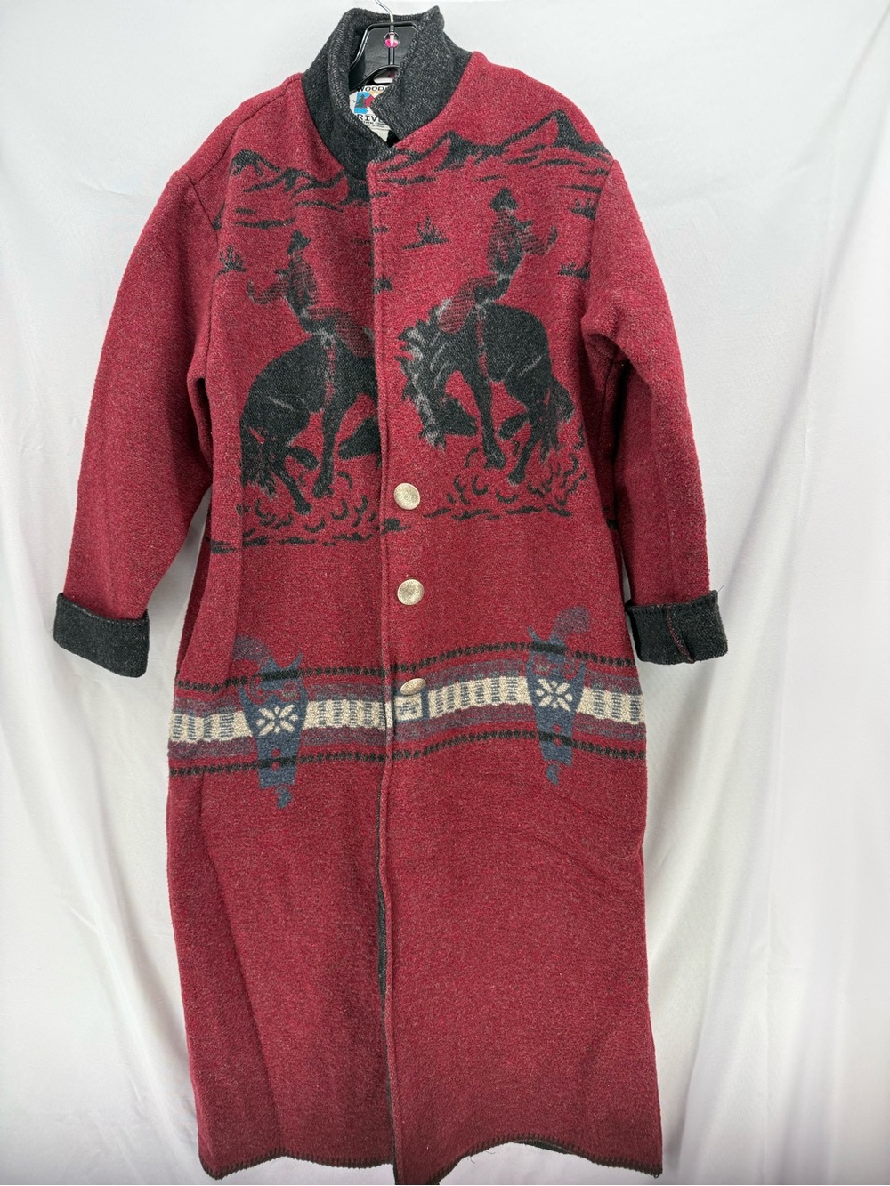 Vintage Women’s Wooded River Western Cowboy Horse Blanket Coat